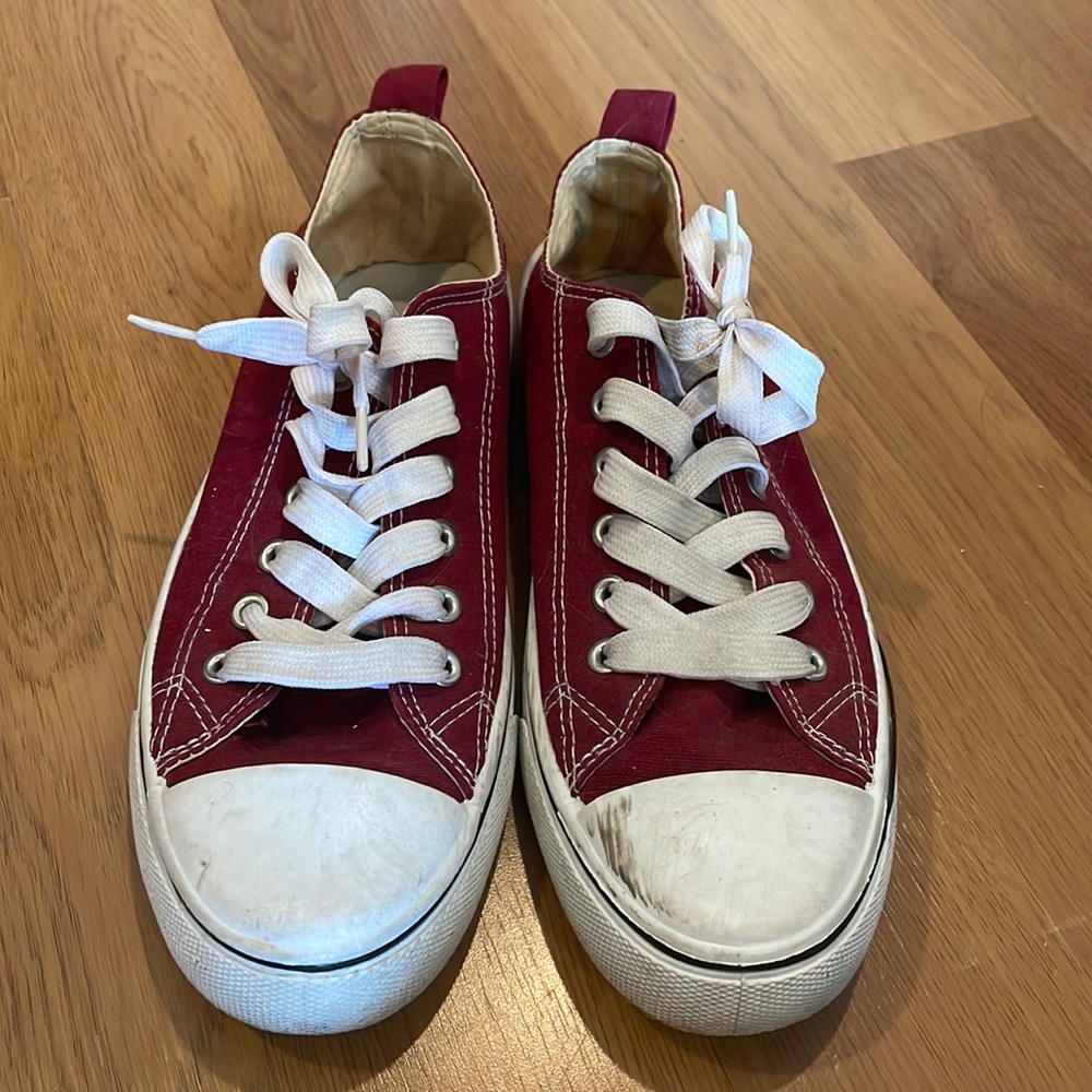 Red converse-look-alike sneakers